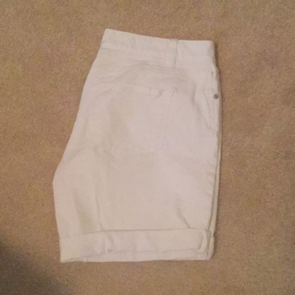 white denim shorts